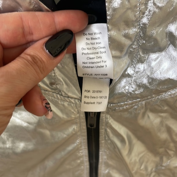 Batera hip hop costume jacket , size large child , metallic silver/black… - Picture 3 of 5